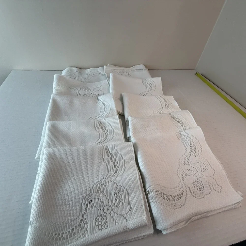 Collectibles White Lace Cutout Dinner Napkins Cottagecore 16